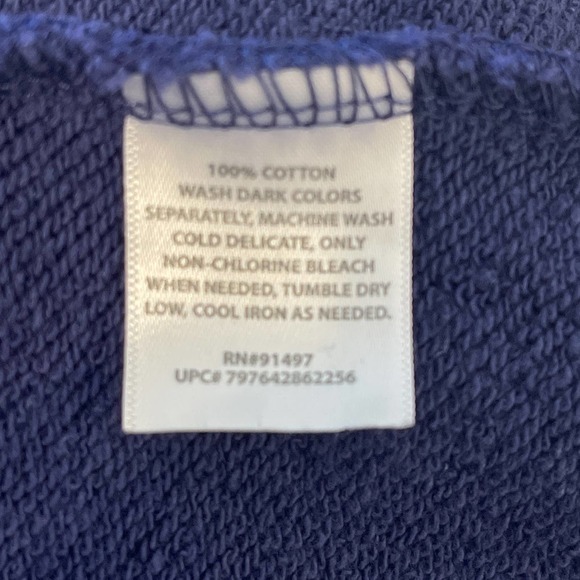 Modern‎ Canvas Blue Hoodie frayed botton Pre-owned 100% Cotton 2XL - Picture 6 of 6